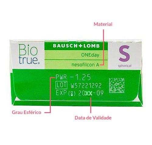 Lente de Contato Biotrue One Day - 1 CAIXA