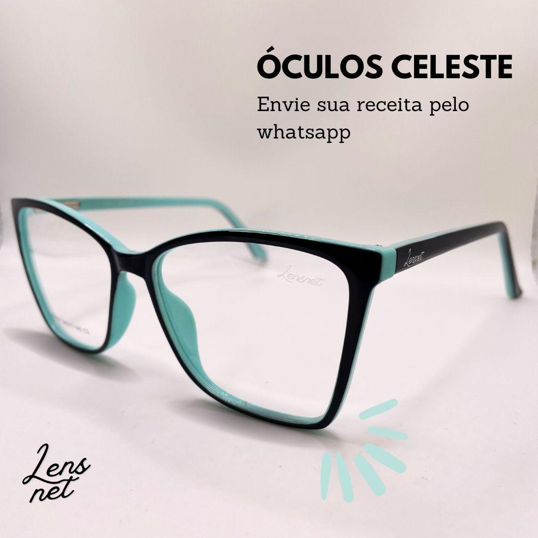 Armação de Óculos Preto e Azul Celeste - Ótica em Brasília - Óculos de Grau e Lentes de Contato