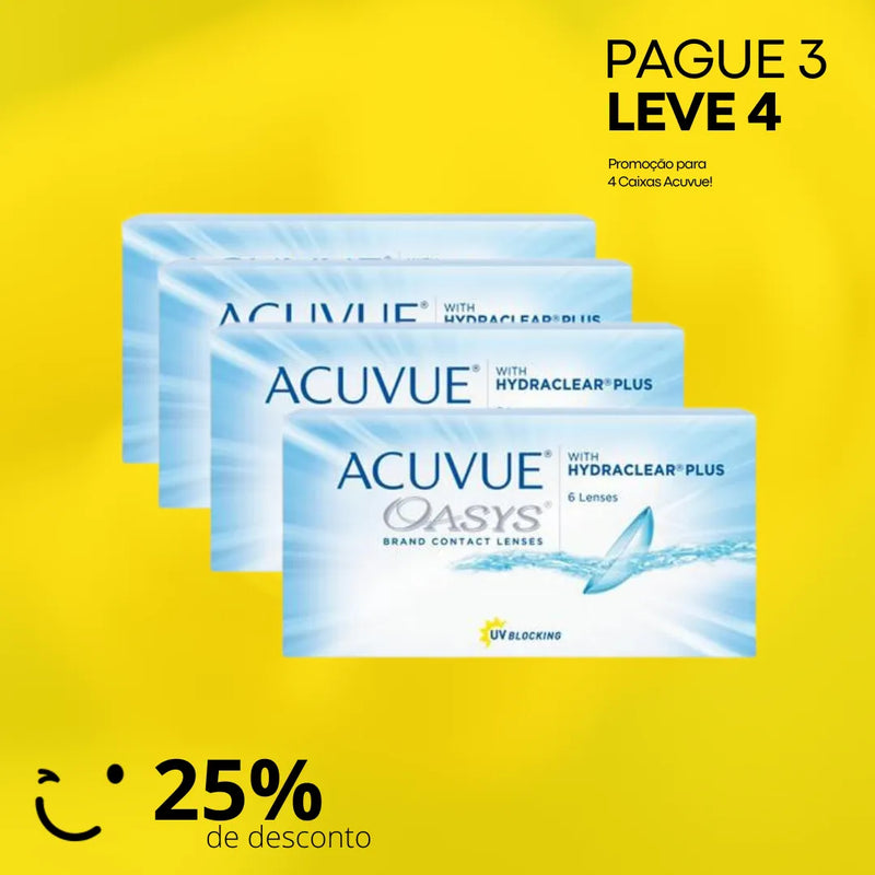 COMBO PAGUE 3 LEVE 4 [25% DE DESCONTO] Acuvue Oasys Com Hydraclear Plus