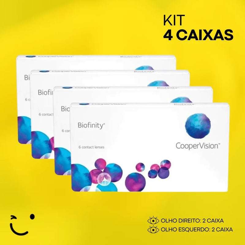 4 caixas [2 caixa para cada olho] Lentes de Contato Biofinity