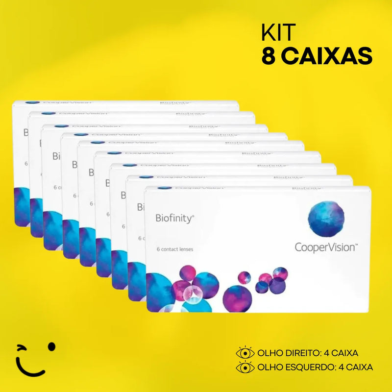 8 caixas [4 caixa para cada olho] Lentes de Contato Biofinity