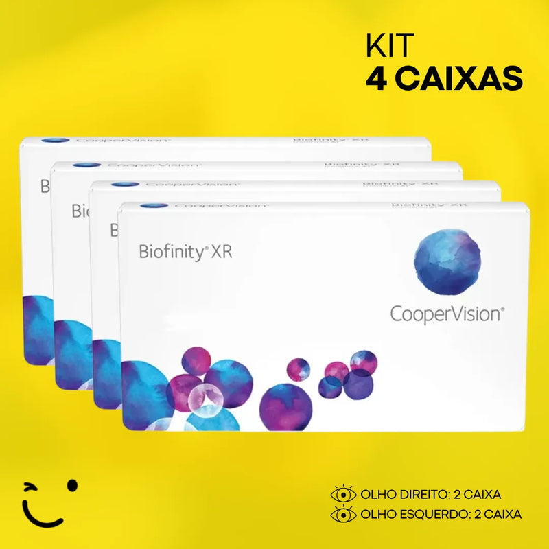 4 caixas [2 caixa para cada olho] Lente de contato Biofinity XR