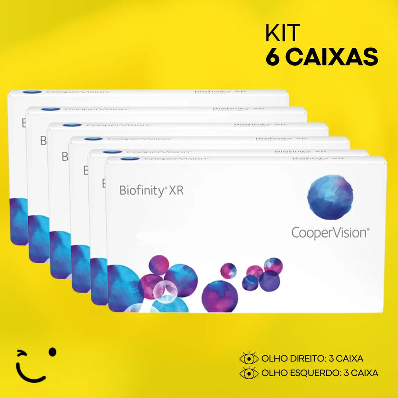 6 caixas [3 caixa para cada olho] Lente de contato Biofinity XR