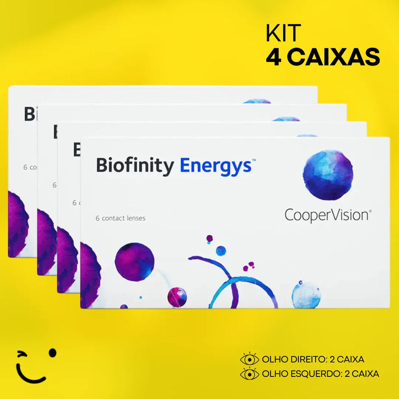 4 caixas [2 caixa para cada olho] Lentes de contato Biofinity Energys