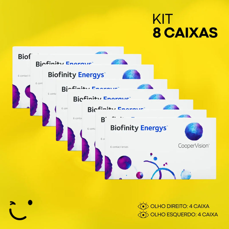 8 caixas [4 caixa para cada olho] Lentes de contato Biofinity Energys