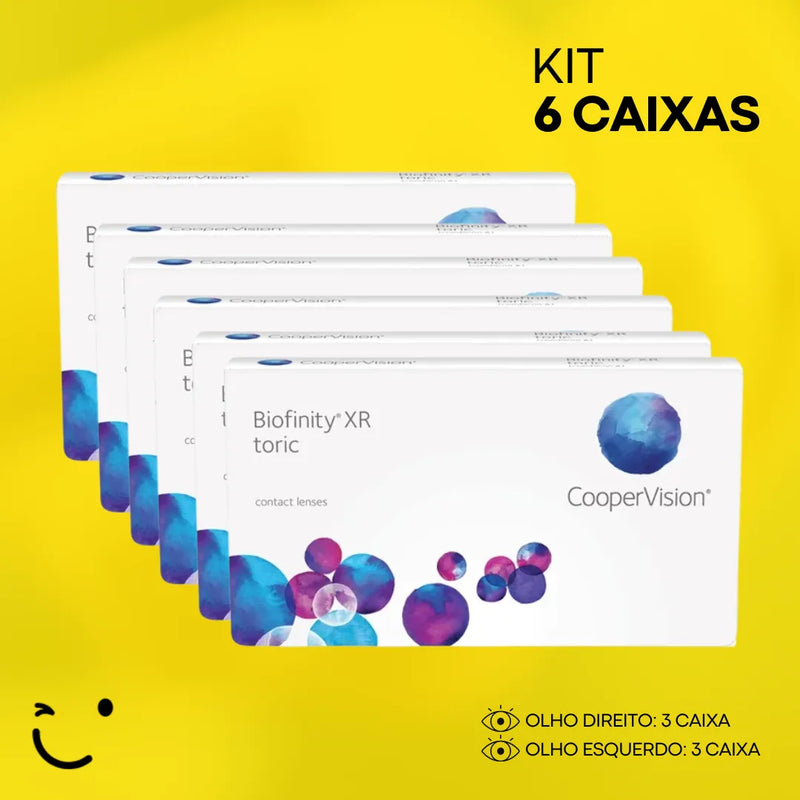 6 caixas [3 caixa para cada olho] Lente de contato Biofinity XR Toric