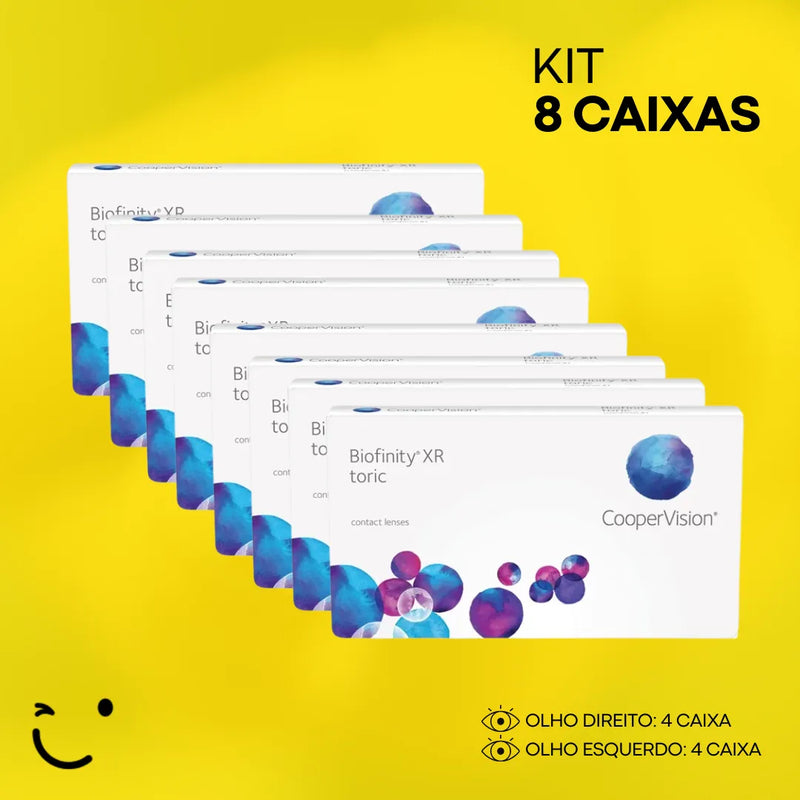 8 caixas [4 caixa para cada olho] Lente de contato Biofinity XR Toric