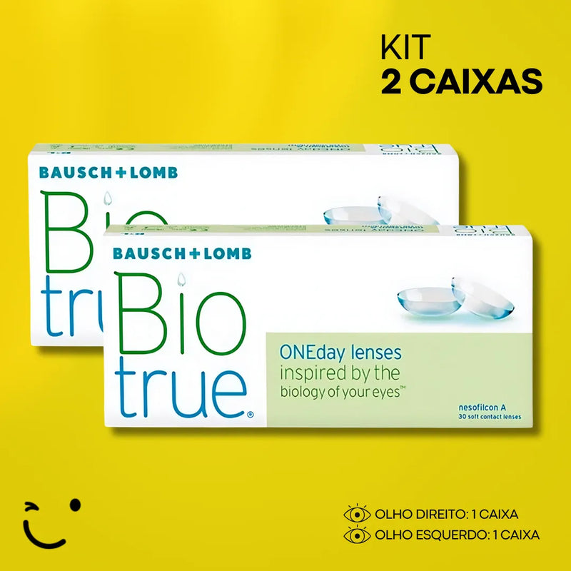 2 caixas [1 caixa para cada olho] Lentes de Contato Biotrue One Day