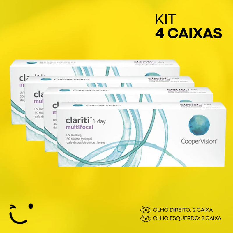 4 caixa [2 caixa para cada olho] Lentes de Contato Clariti 1-Day Multifocal