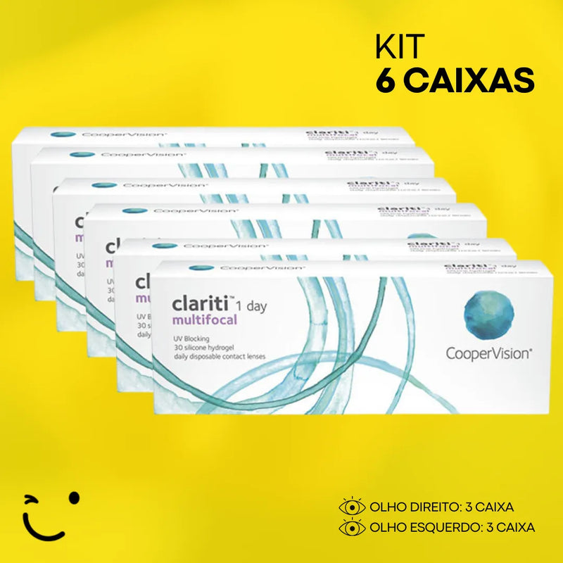 6 caixa [3 caixa para cada olho] Lentes de Contato Clariti 1-Day Multifocal