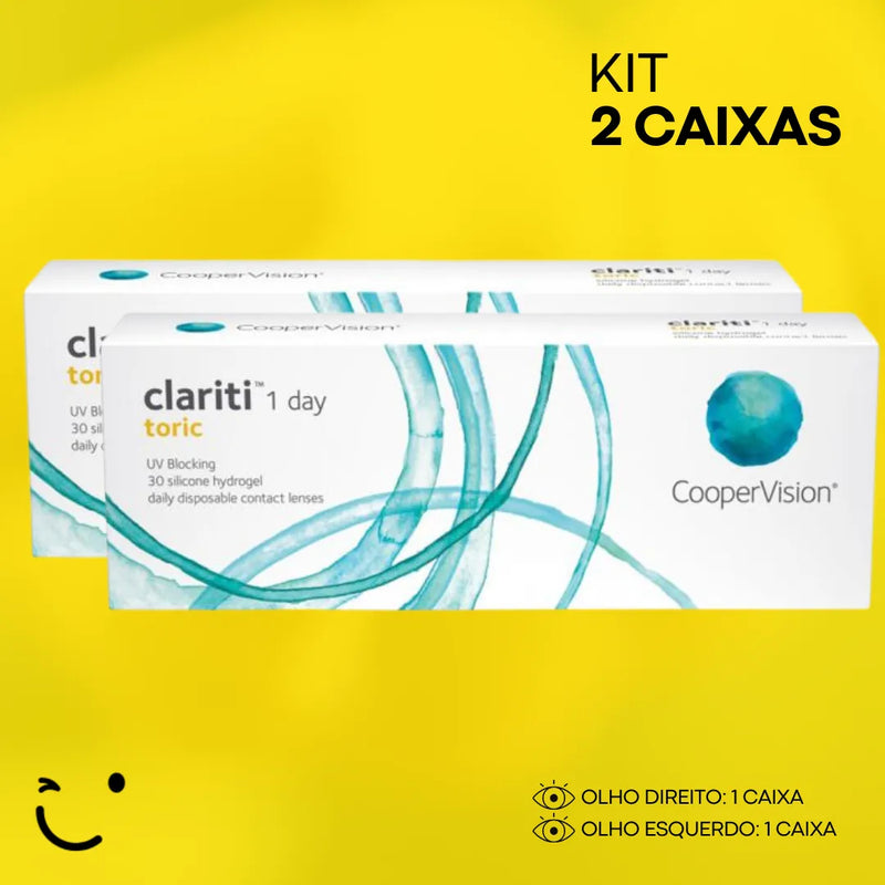 2 caixas [1 caixa para cada olho] Lentes de Contato Clariti 1 Day Tórica