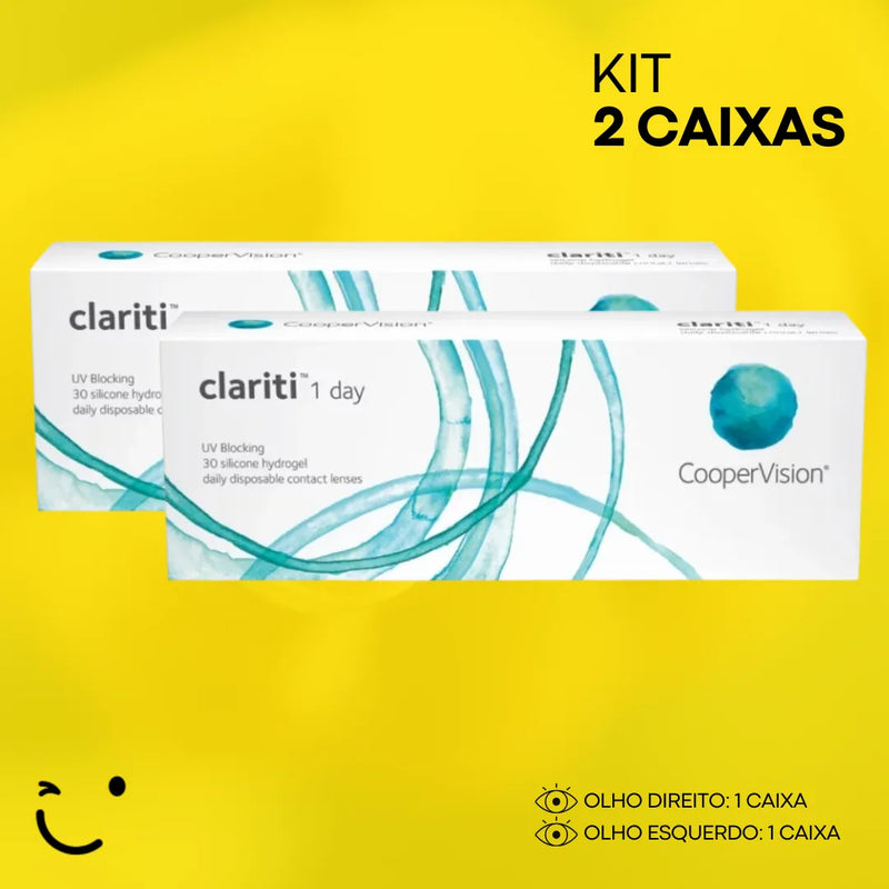 2 caixas [1 caixa para cada olho] Lentes de contato Clariti 1-Day