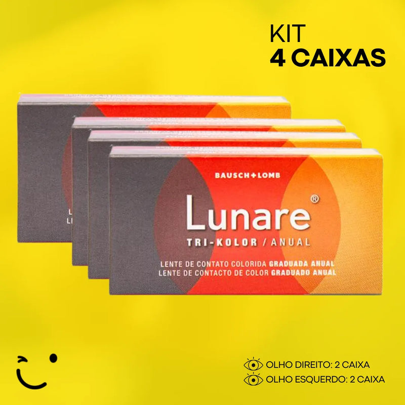 4 caixas [2 caixa para cada olho] LUNARE TRI KOLOR ANUAL - COM GRAU BLISTER