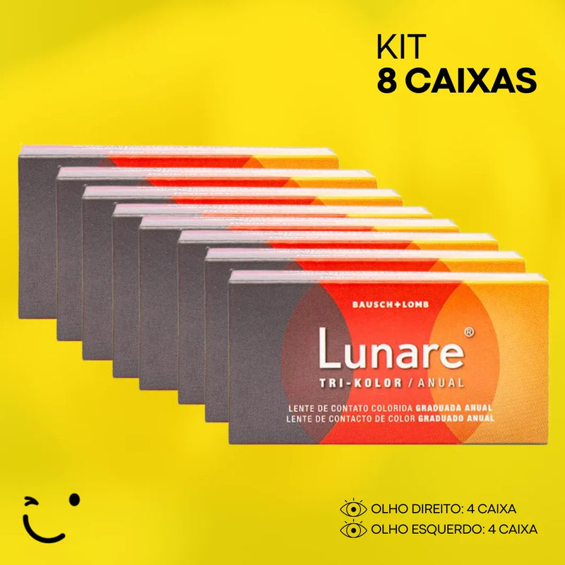 8 caixas [4 caixa para cada olho] LUNARE TRI KOLOR ANUAL - COM GRAU BLISTER