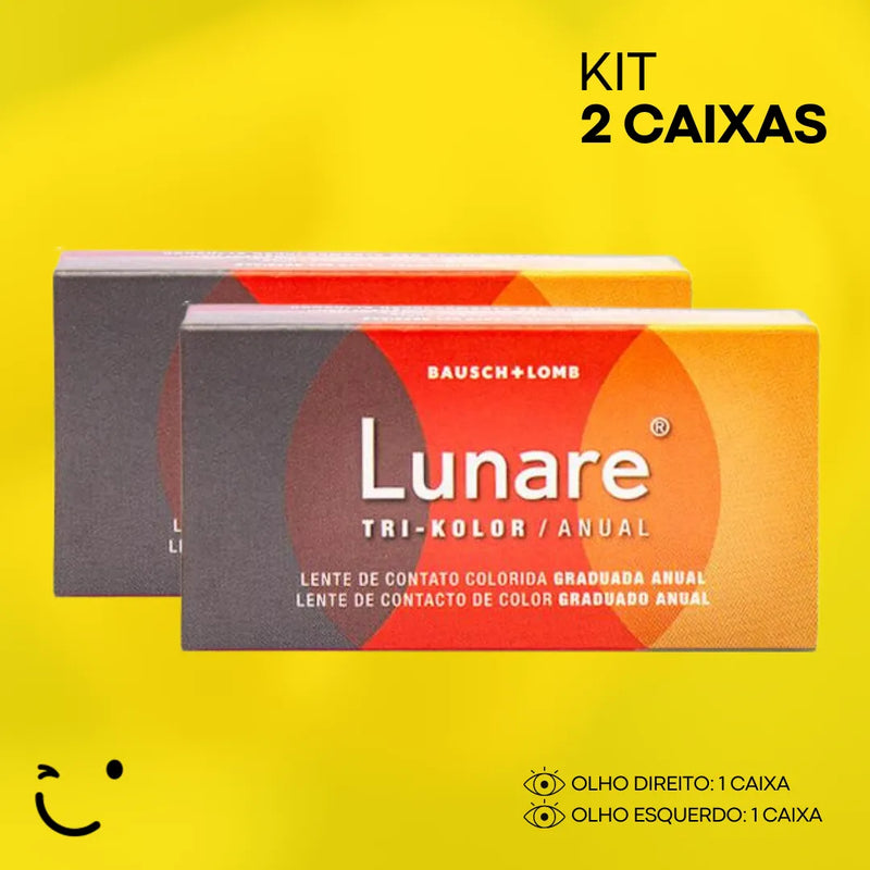 2 caixas [1 caixa para cada olho] LUNARE TRI KOLOR ANUAL - COM GRAU BLISTER