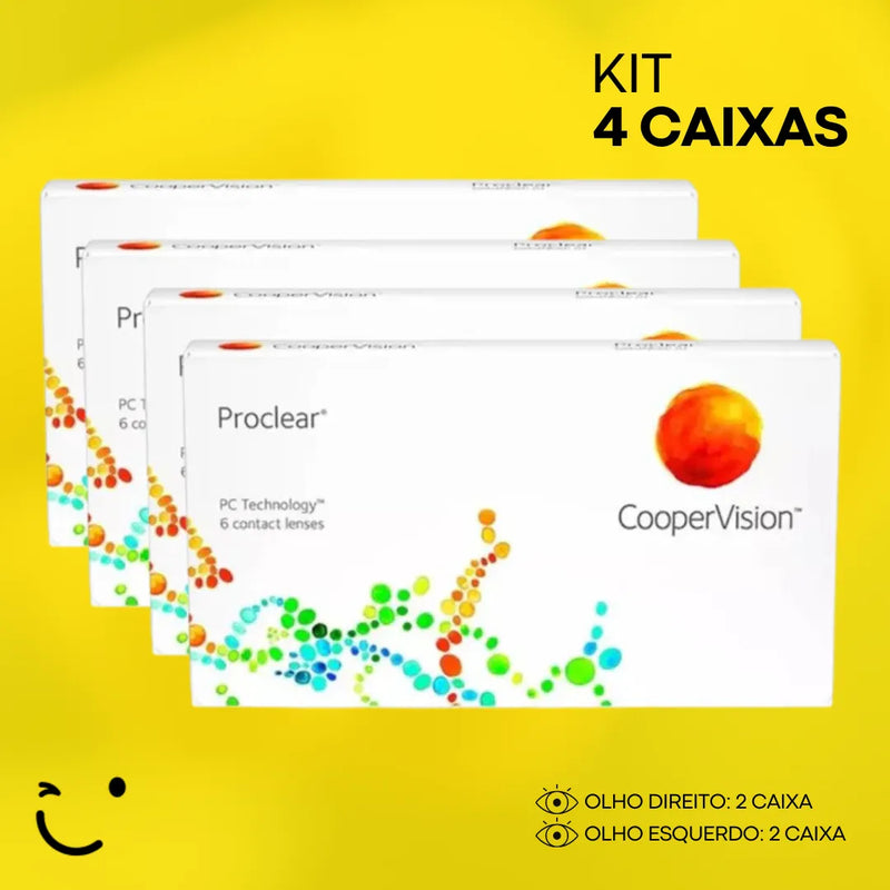 4 caixas [2 caixa para cada olho] Lentes de Contato Proclear