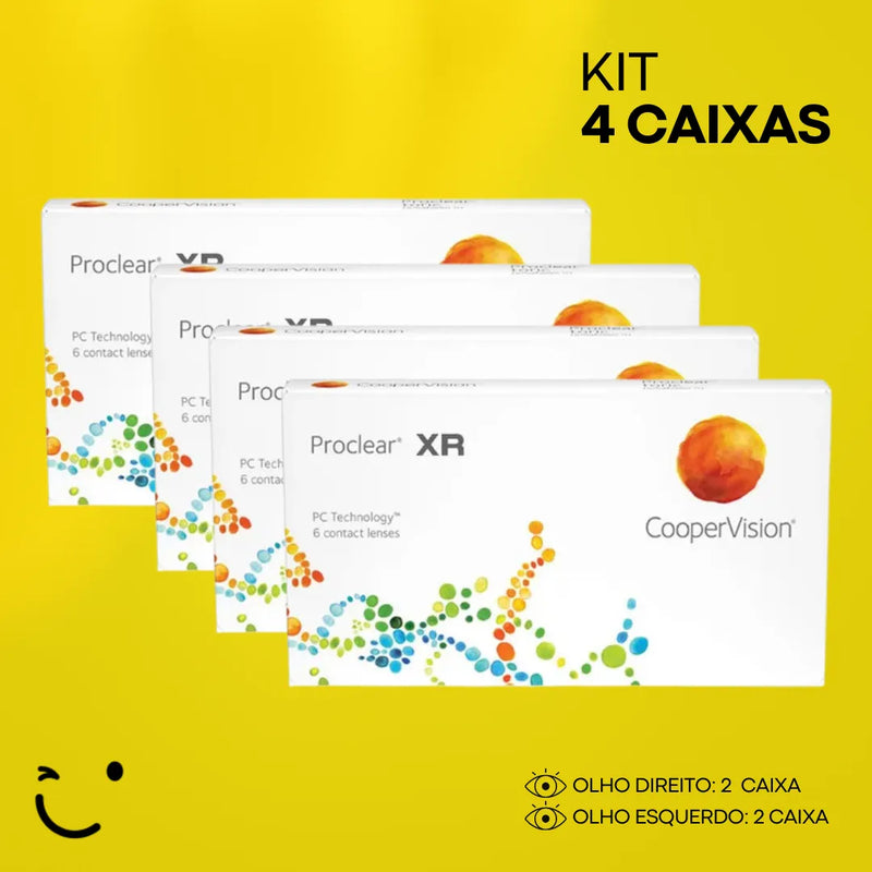 4 caixas [2 caixas para cada olho] Lentes de Contato Proclear XR