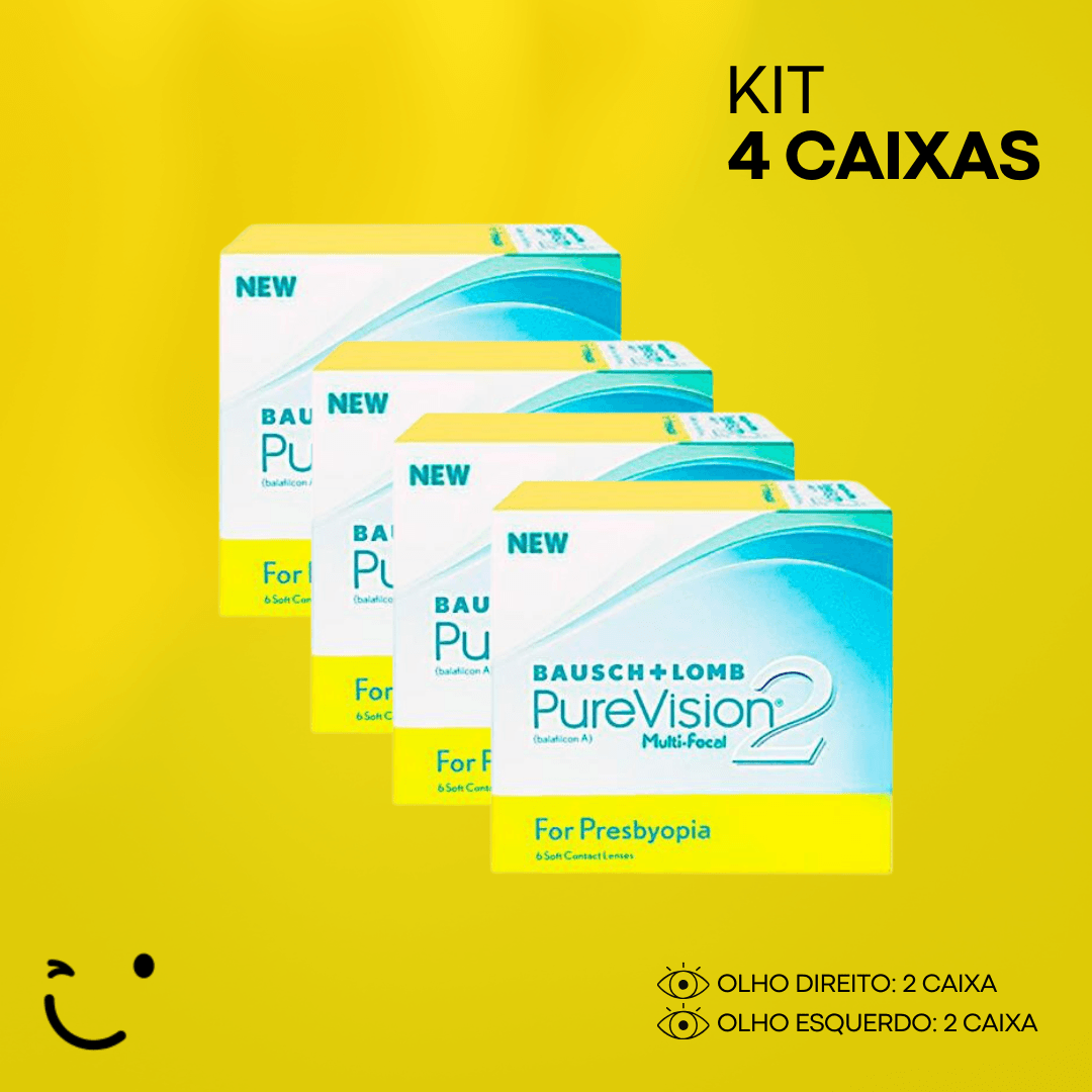 4 caixas [2 caixa para cada olho] Purevision 2 Multifocal - Ótica em ...