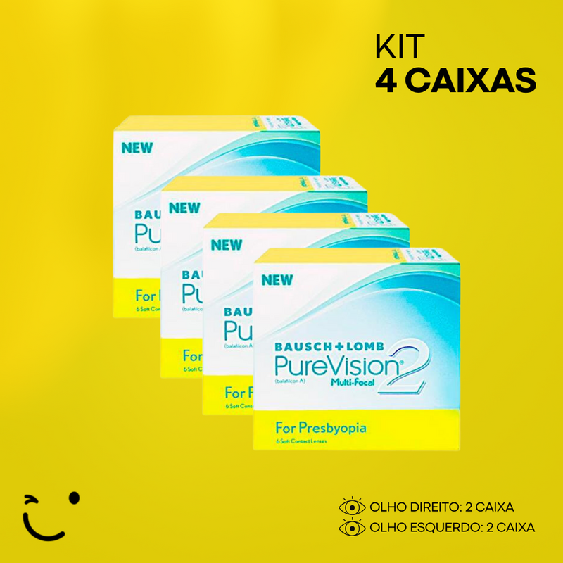 4 caixas [2 caixa para cada olho]  Purevision 2 Multifocal