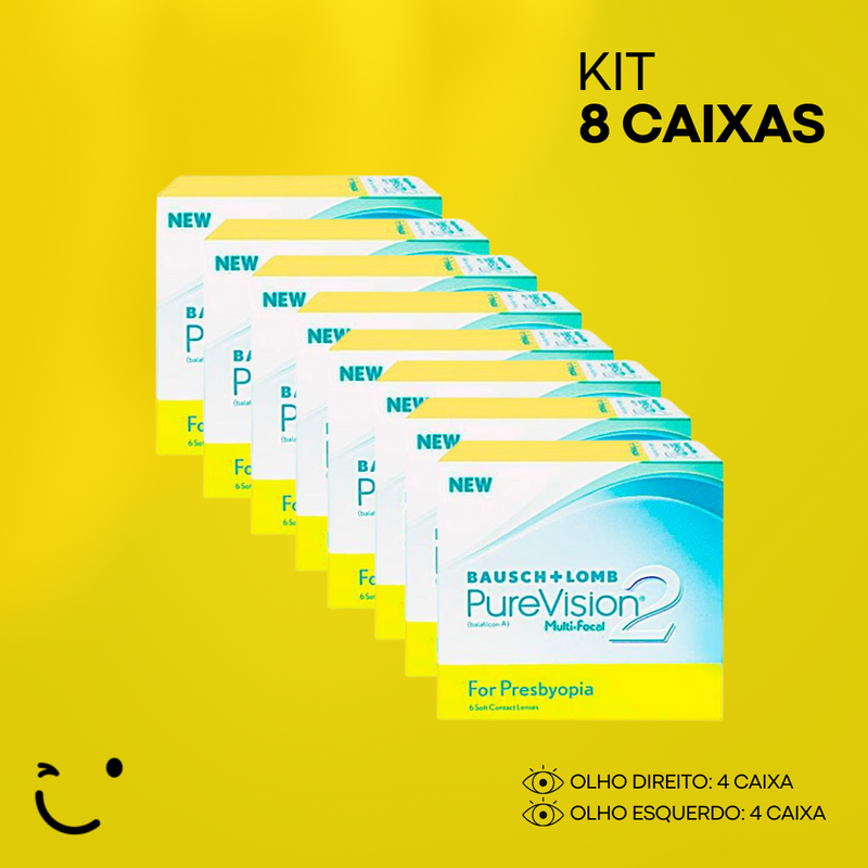 8 caixas [4 caixa para cada olho]  Purevision 2 Multifocal