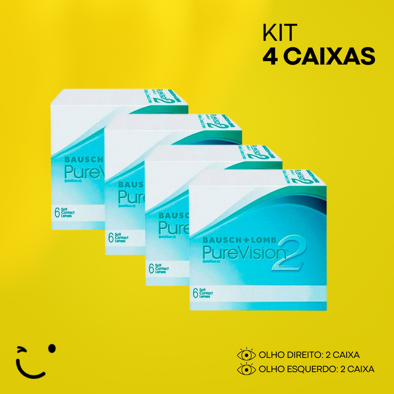 4 caixas [2 caixa para cada olho] PureVision 2