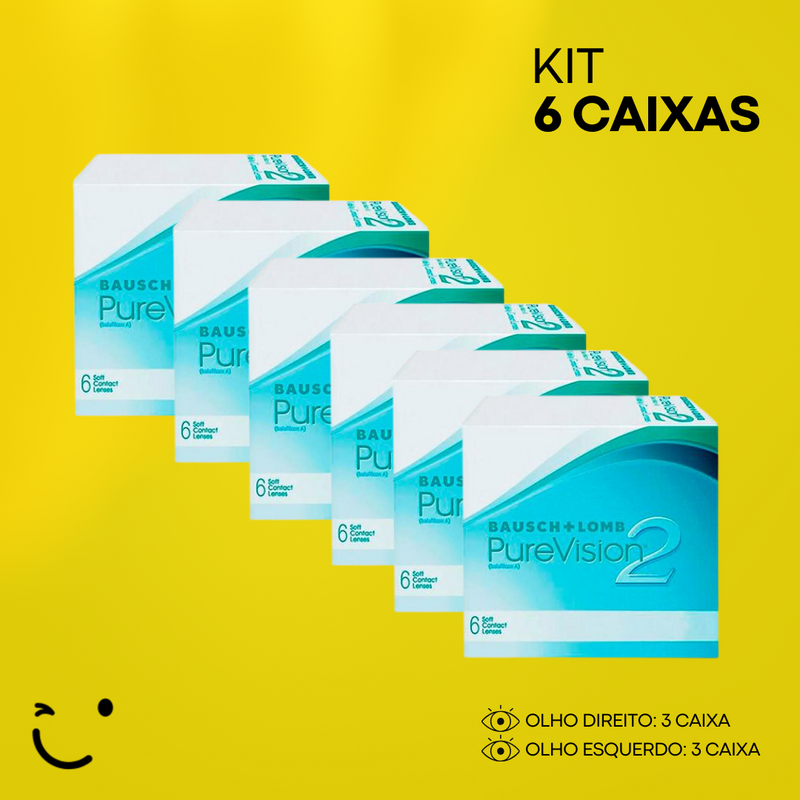 6 caixas [3 caixa para cada olho] PureVision 2