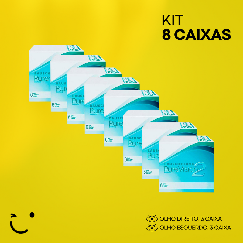 8 caixas [4 caixa para cada olho] PureVision 2