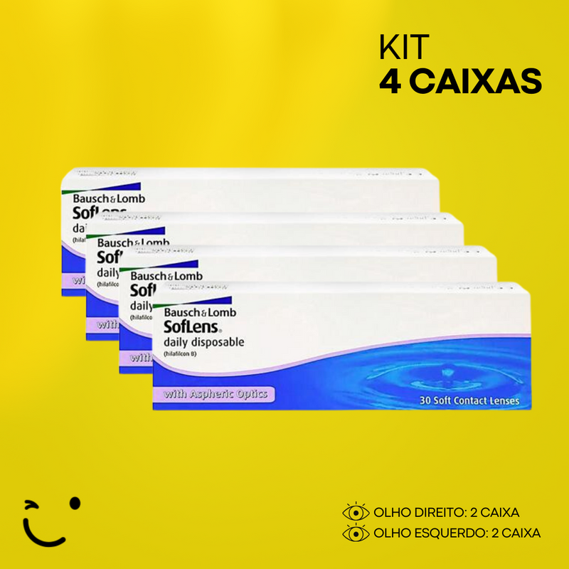 4 caixas [2 caixa para cada olho]  Soflens Daily