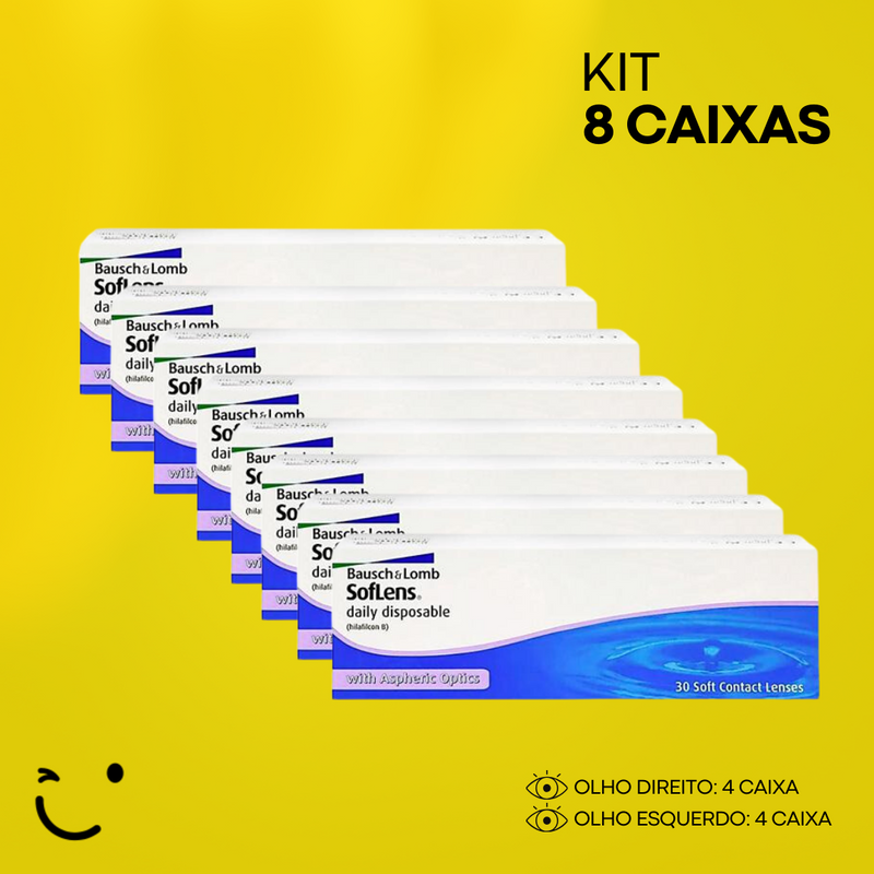 8 caixas [4 caixa para cada olho]  Soflens Daily