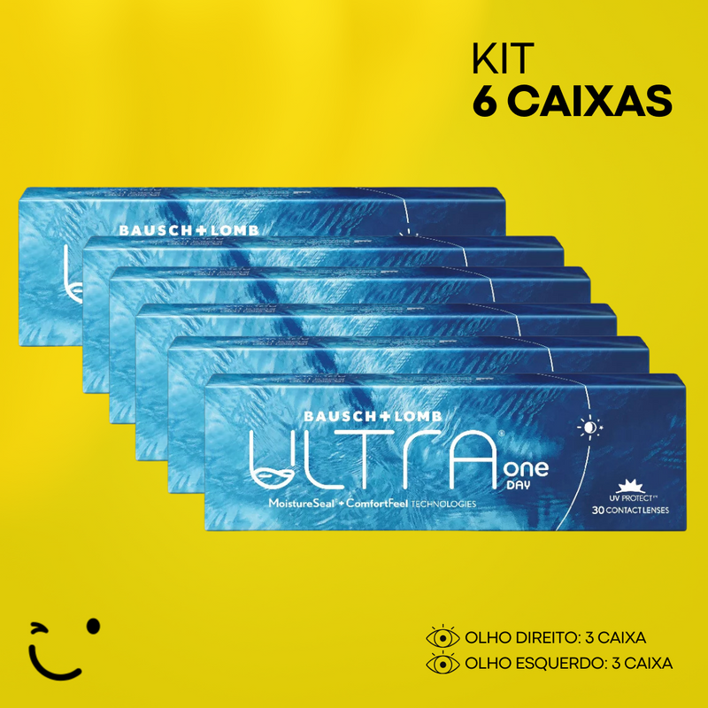 6 caixas [3 caixa para cada olho] Ultra One Day