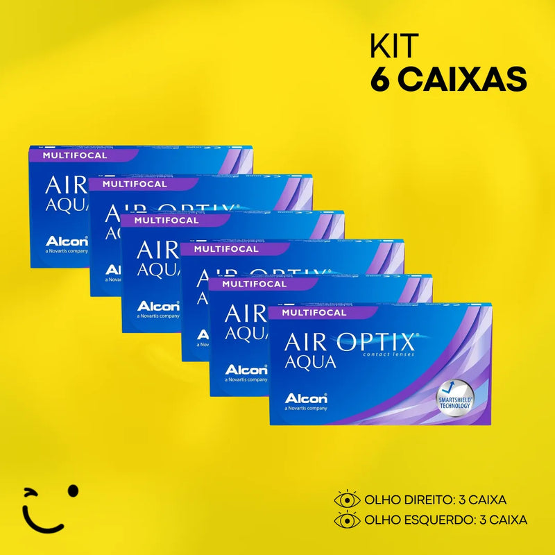 6 Caixas [3 caixas para cada olho] AIR OPTIX AQUA MULTIFOCAL