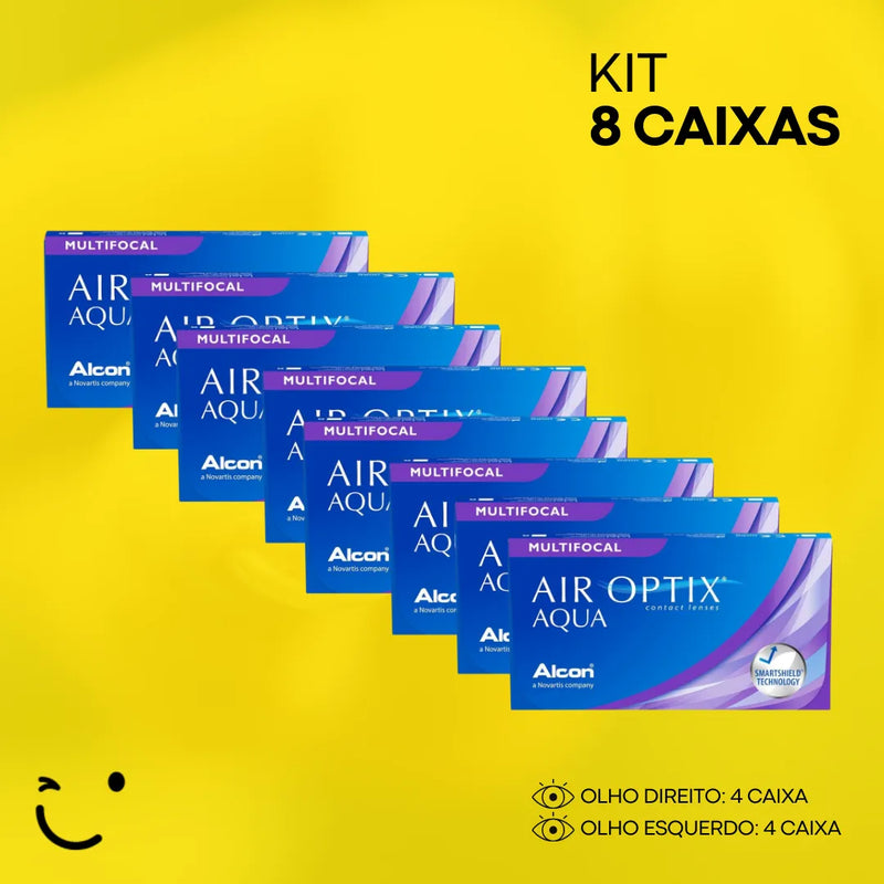 8 Caixas [4 caixas para cada olho] AIR OPTIX AQUA MULTIFOCAL