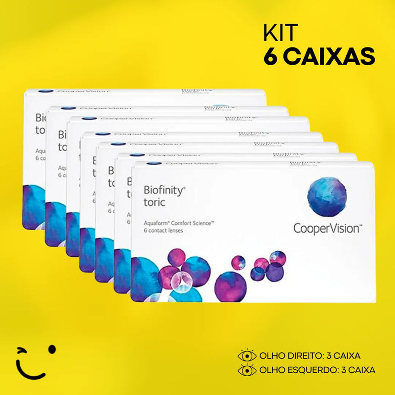 6 caixas [3 caixa para cada olho] Lentes de Contato Biofinity Toric