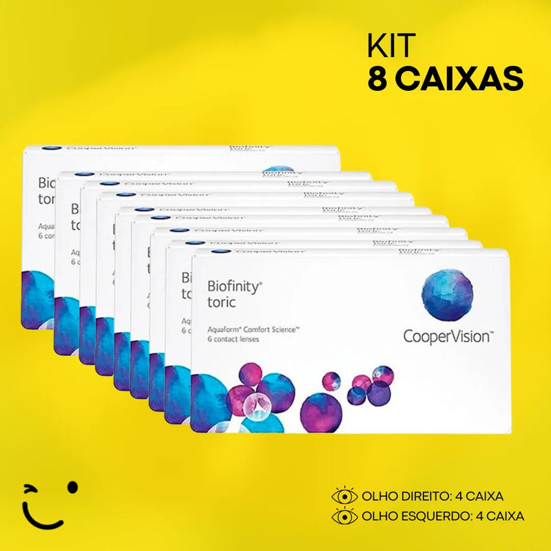 8 caixas [4 caixa para cada olho] Lentes de Contato Biofinity Toric