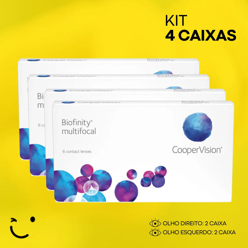 4 caixas [2 caixa para cada olho] Biofinity Multifocal