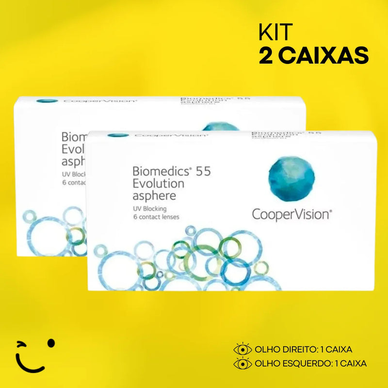 2 caixas [1 caixa para cada olho] Lentes de contato Biomedics 55 Evolution