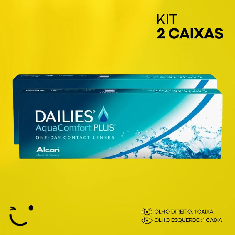 2 Caixas [1 caixa para cada olho]  Dailies AquaComfort Plus - 30 lentes