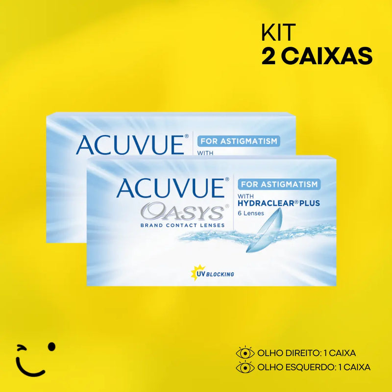 2 CAIXAS | {1 CAIXA PARA CADA OLHO} ACUVUE OASYS PARA ASTIGMATISMO