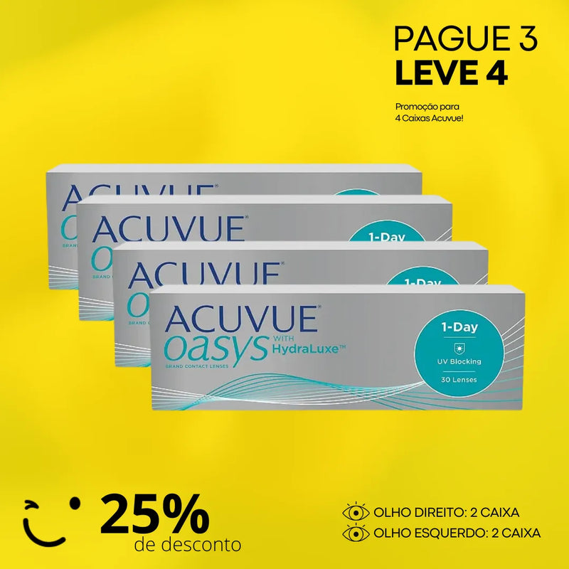 COMBO PAGUE 3 LEVE 4 [25% DE DESCONTO] 1-DAY ACUVUE OASYS