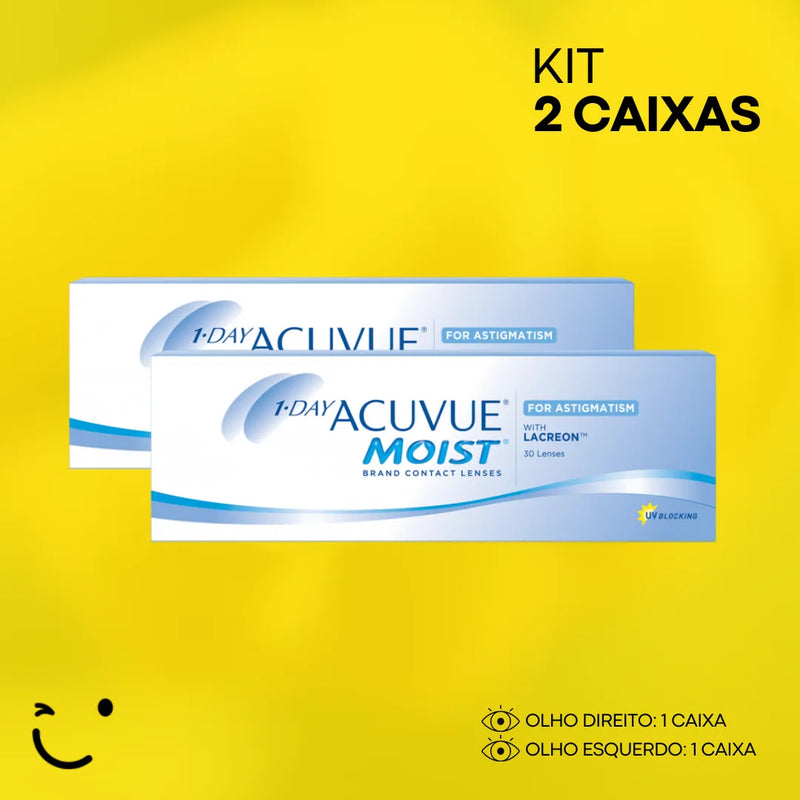 2 CAIXAS [1 CAIXA PARA CADA OLHO] 1-DAY MOIST PARA ASTIGMATISMO