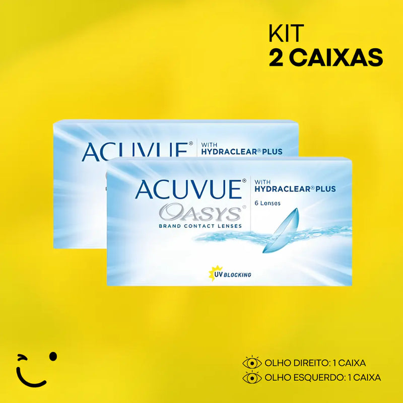 2 Caixas [1 caixa para cada olho] Acuvue Oasys Com Hydraclear Plus