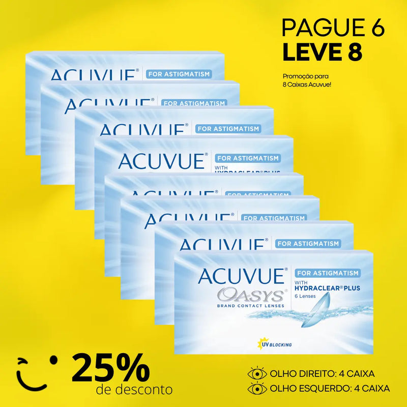 COMBO PAGUE 6 LEVE 8 [25% DE DESCONTO] Acuvue Oasys Astigmatismo