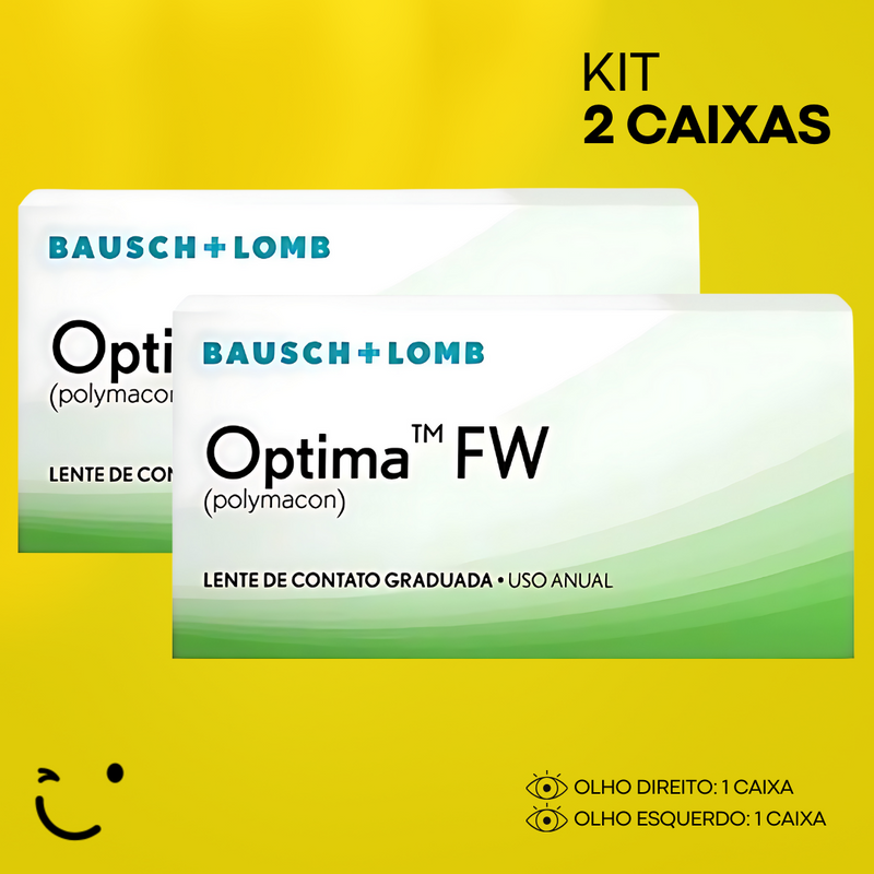 2 caixas [1 caixa para cada olho] Lentes de contato Optima FW