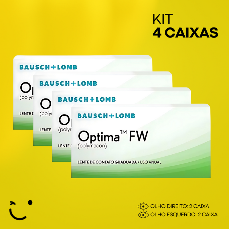 4 caixas [2 caixa para cada olho] Lentes de contato Optima FW