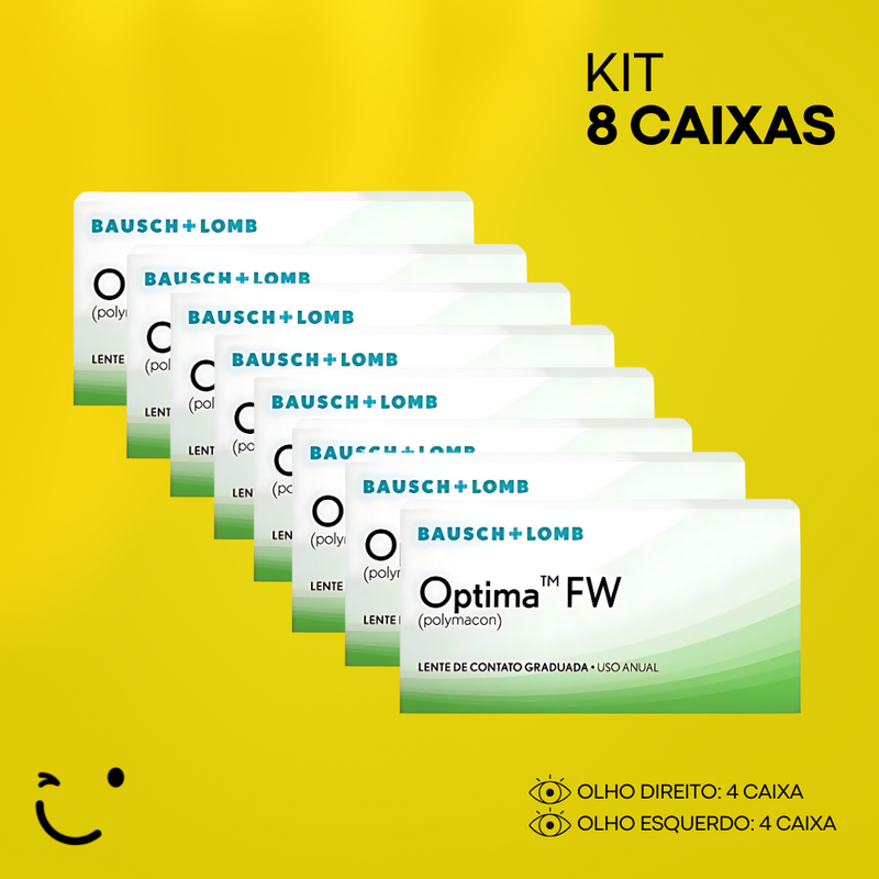 8 caixas [4 caixa para cada olho] Lentes de contato Optima FW