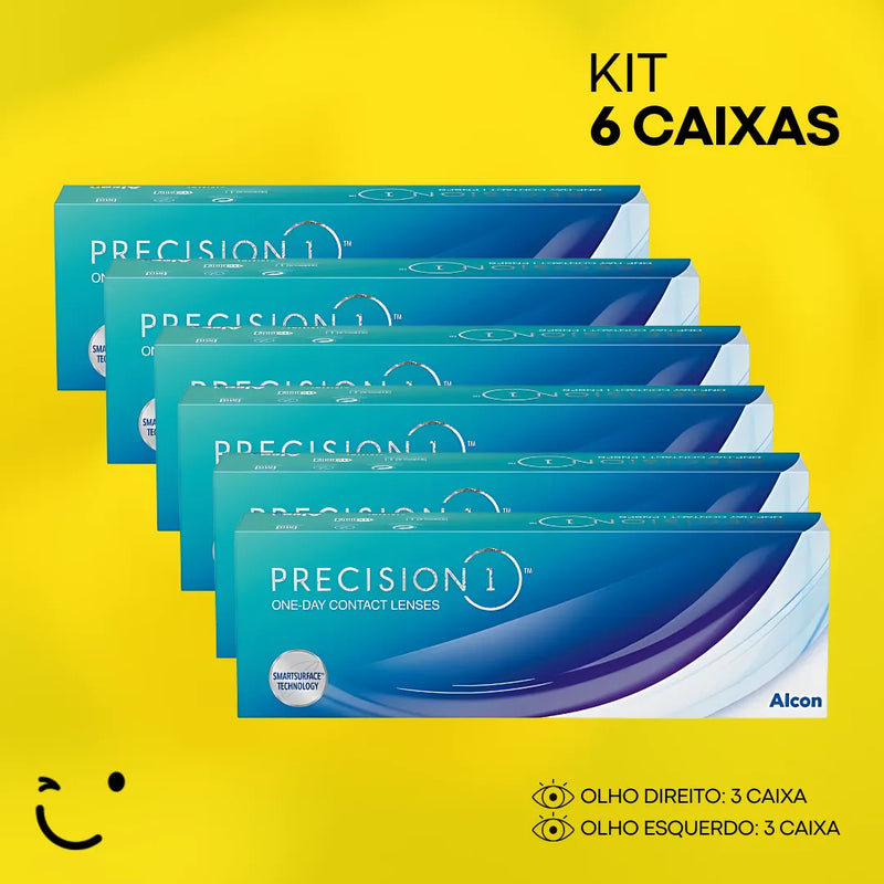 6 caixas [3 caixa para cada olho]Precision 1-Day Precision